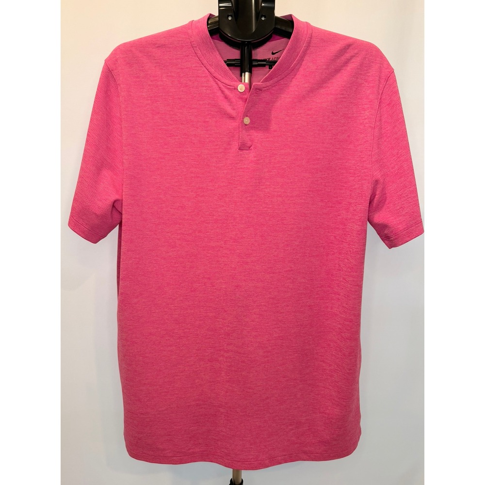 Nike Golf Tiger Woods AeroReact Mock Blade Polo Hyper Magenta Mens L BV1315-623